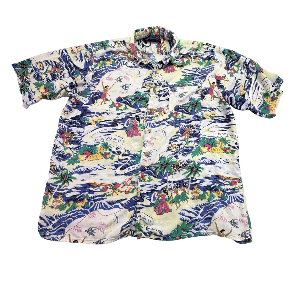 Vintage Pazzo Shirt Men's XL Hawaii Aloha Tropical Island Short Sleeve Button Up
